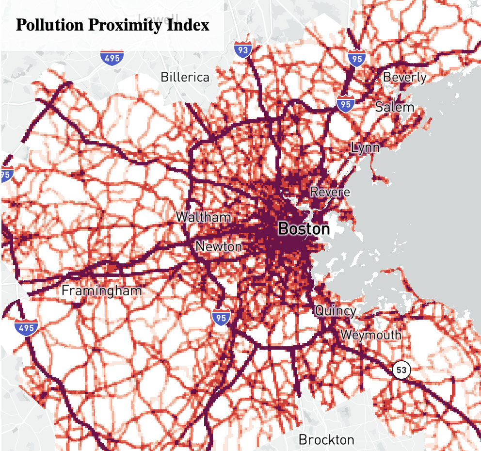 Vehicle pollution data from the MAPC study of racial disparities in hazardous air quality