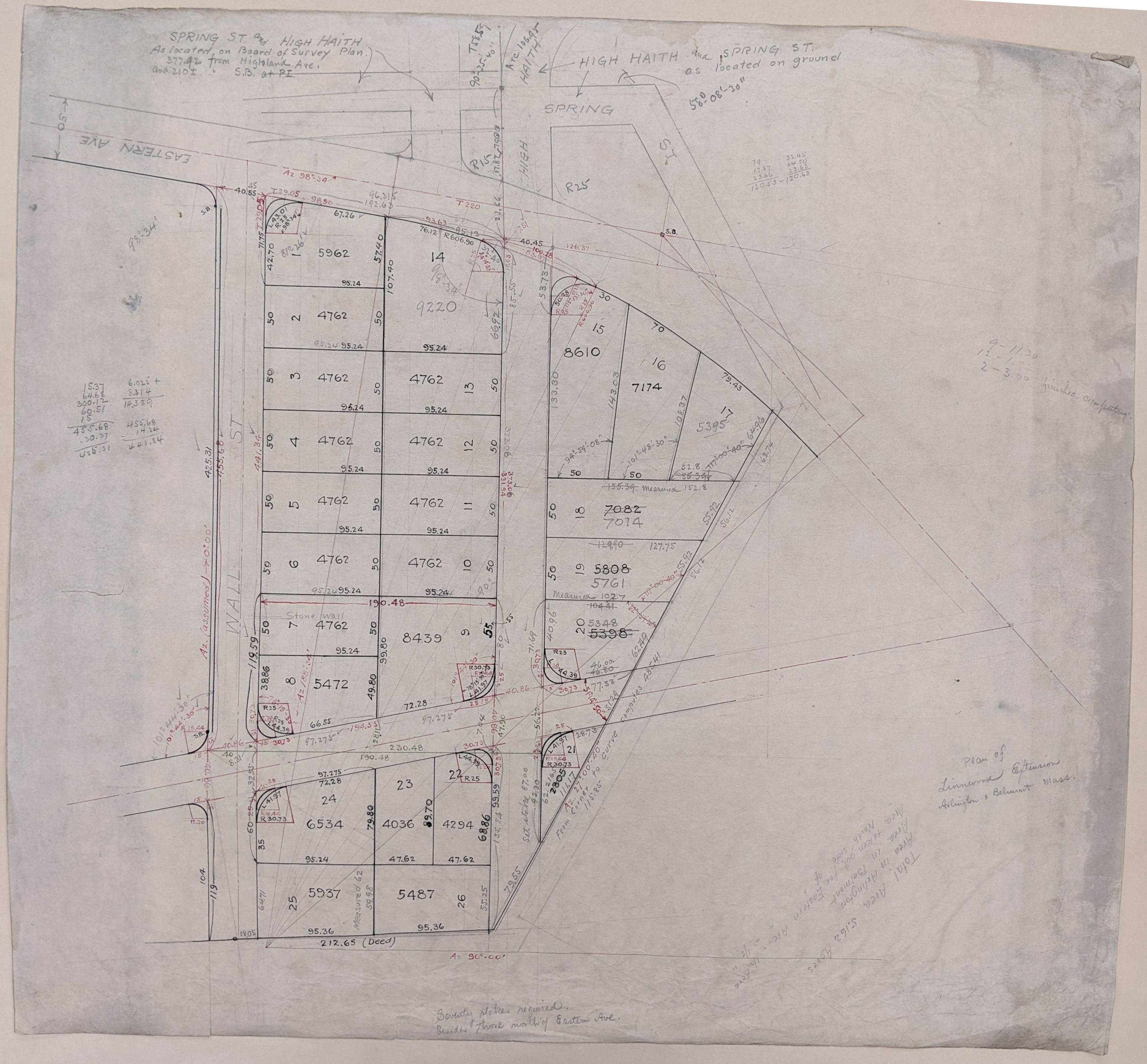 Manuscript property survey from the Robert Bayard Bellamy Surveying Papers