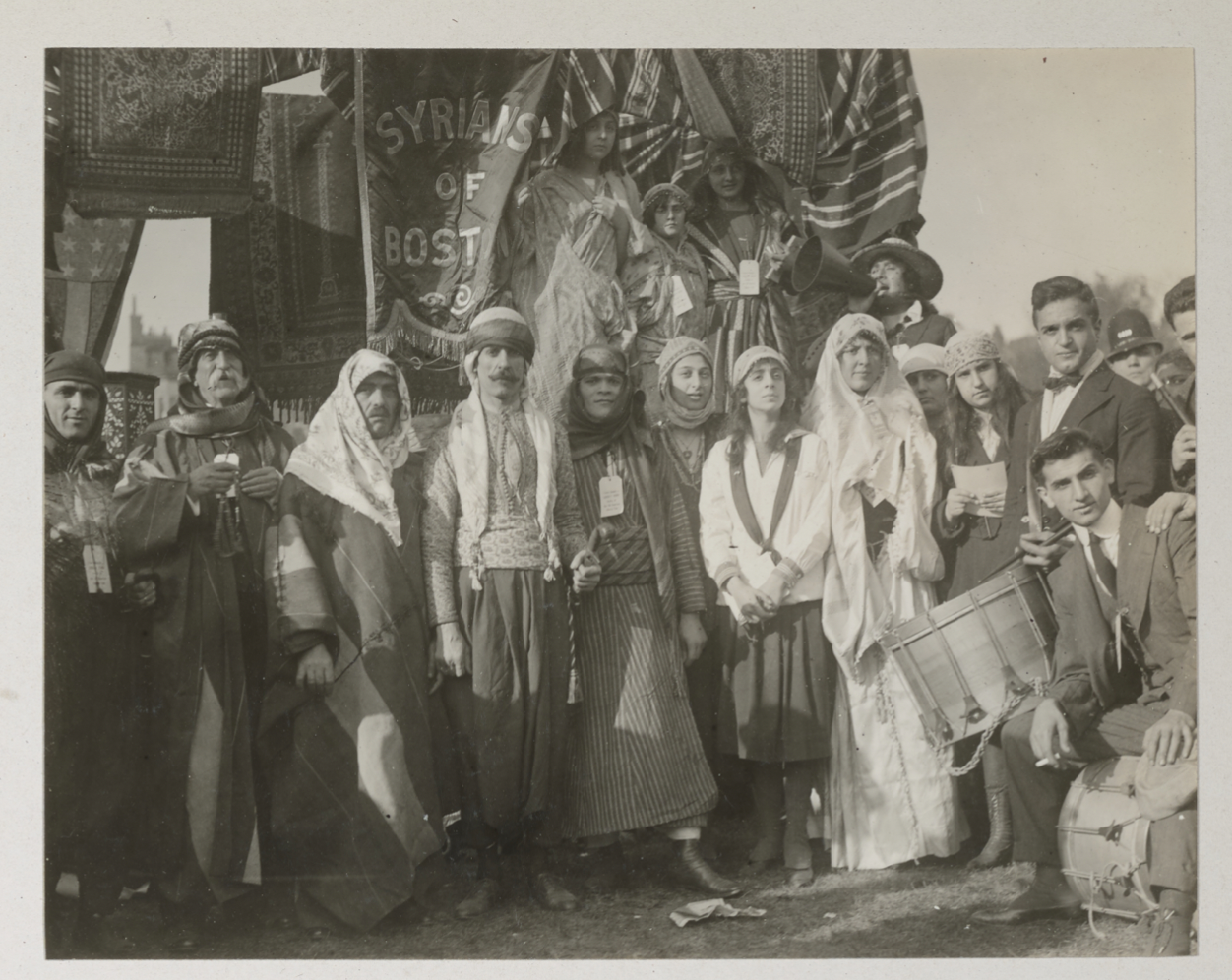 Syrians of Boston gather on Boston Common for the 1918 Liberty Loan Drive.